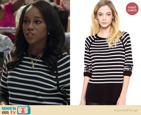 Vince Breton Stripe Cashmere Sweater worn by Aja Naomi King on HTGAWM