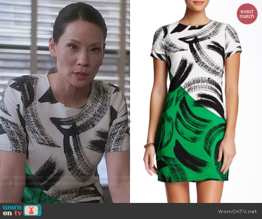 Vince Camuto Artful Strokes Dress worn by Joan Watson (Lucy Liu) on Elementary