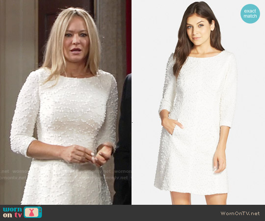 Vince Camuto Boucle Knit A-Line Dress worn by Sharon Newman (Sharon Case) on The Young and the Restless