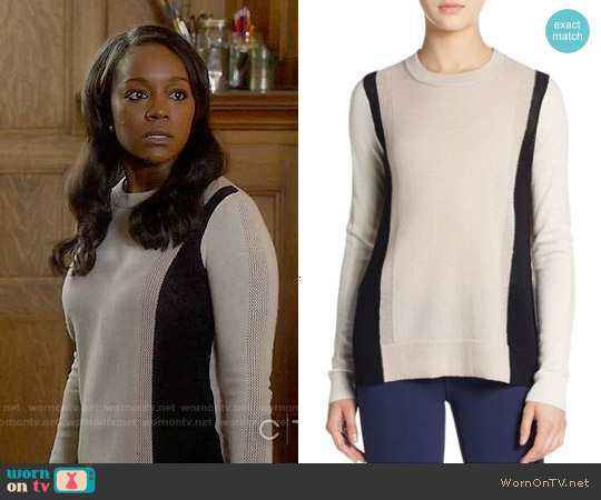 Vince Cashmere Colorblock Sweater worn by Michaela Pratt (Aja Naomi King) on How to Get Away with Murder