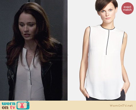 Vince Color Tipped Blouse worn by Robin Tunney on The Mentalist