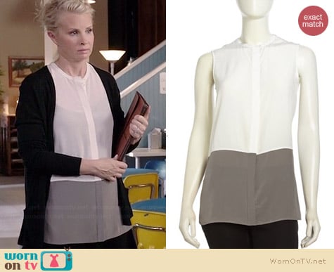 Vince Colorblock Sleeveless Tank Top worn by Monica Potter on Parenthood