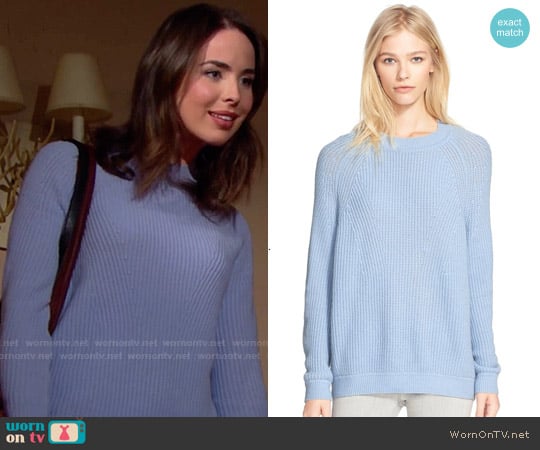 Vince Directional Rib Knit Wool & Cashmere Sweater worn by Ivy Forrester (Ashleigh Brewer) on The Bold and the Beautiful