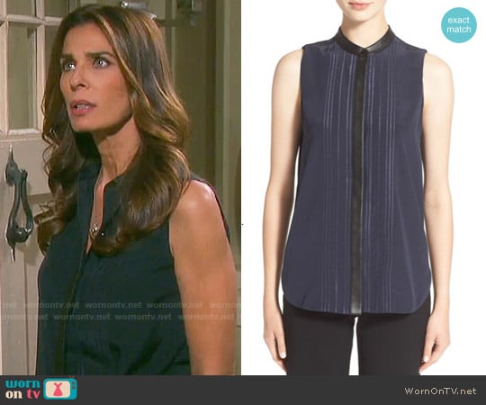 Vince Embroidered Sleeveless Silk Top worn by Hope Williams (Kristian Alfonso) on Days of our Lives