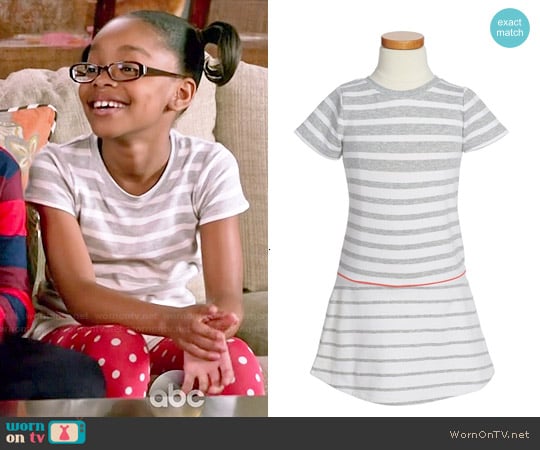 Vince French Terry Short Sleeve Striped Dress worn by Diane Johnson (Marsai Martin) on Black-ish