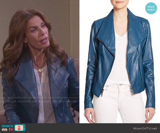 Vince Leather Scuba Jacket worn by Hope Williams (Kristian Alfonso) on Days of our Lives