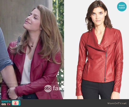 Vince Leather Scuba Jacket worn by Audrey Pitagorski (Paige Spara) on Kevin from Work