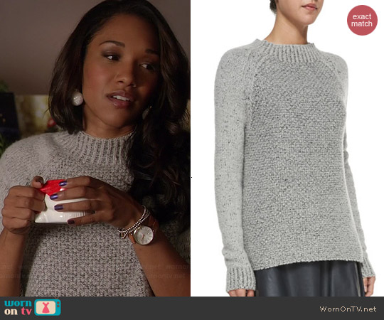 Vince Mixed-Knit Mock Neck Sweater worn by Candice Patton on The Flash