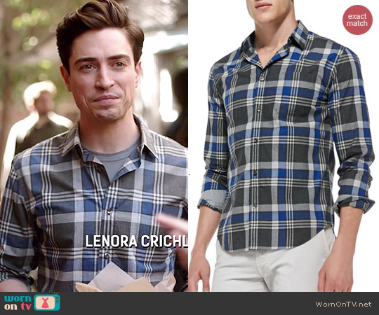 Vince Plaid Poplin Shirt worn by Ben Feldman on A to Z