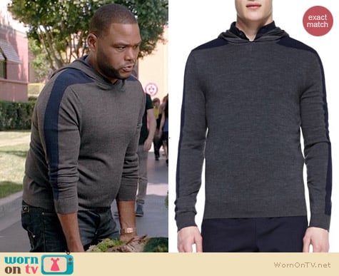 Vince Racing-Stripe Hooded Pullover worn by Anthony Anderson on Black-ish