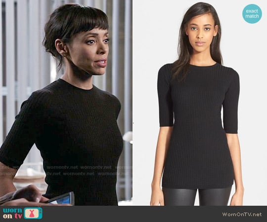 Vince Skinny Rib Crewneck Sweater worn by Camille Saroyan (Tamara Taylor) on Bones