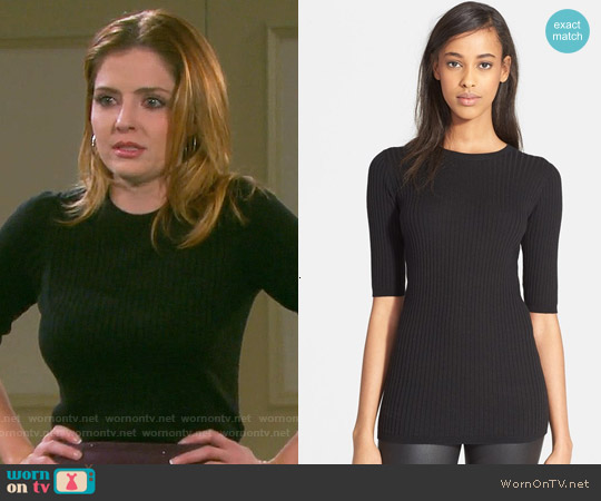 Vince Skinny Rib Crewneck Sweater worn by Theresa Donovan (Jen Lilley) on Days of our Lives