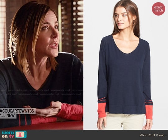 Vince Stripe Cuff Sweater worn by Ellie Torres (Christa Miller) on Cougar Town