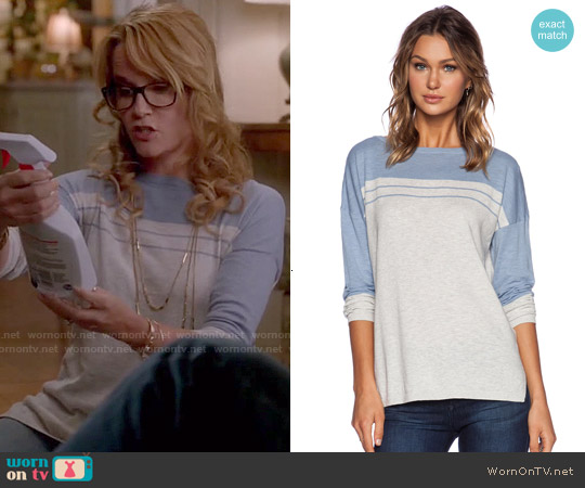 Vince Striped Yoke Sweater worn by Kathryn Kennish (Lea Thompson) on Switched at Birth