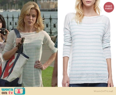 Vince Striped Lightweight Sweater worn by Julie Bowen on Modern Family