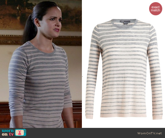 Vince Striped Top worn by Melissa Fumero on Brooklyn 99