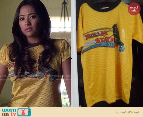 Vintage Rollerskate Mesh Top worn by Shay Mitchell on PLL