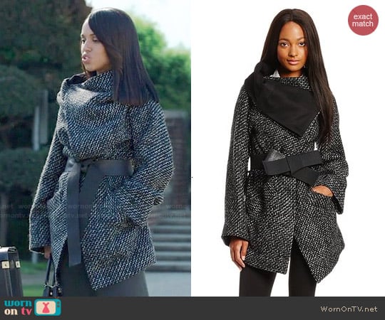 Vivienne Westwood Anglomania 'Talik' Wool-Blend Tweed Belted Coat worn by Olivia Pope (Kerry Washington) on Scandal