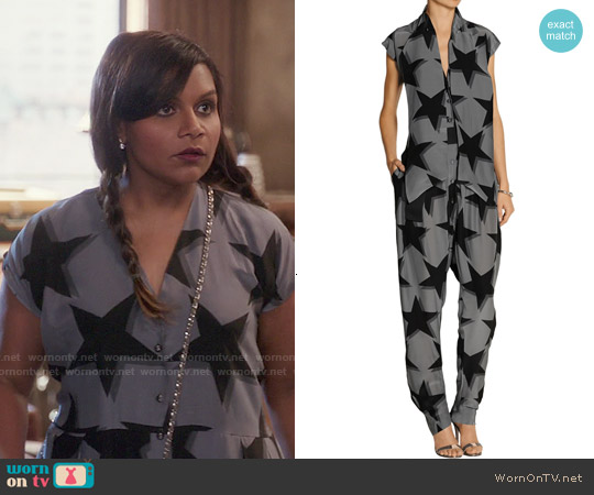 Vivienne Westwood Discovery Printed Jumpsuit worn by Mindy Lahiri (Mindy Kaling) on The Mindy Project