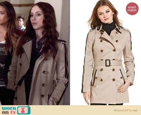 W118 by Walter Baker Ollie Trench Coat worn by Troian Bellisario on PLL