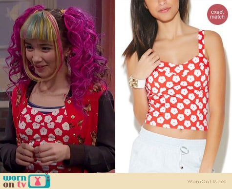 Wet Seal Flat Floral Bustier Top worn by Rowan Blanchard on Girl Meets World