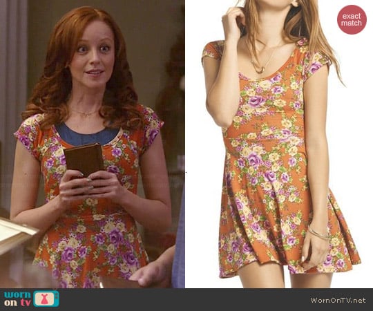 Wet Seal Floral Cutout Back Skater Dress worn by Lindy Booth on The Librarians