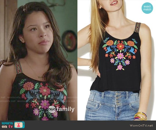 Wet Seal Puff Floral Tank worn by Mariana Foster (Cierra Ramirez) on The Fosters