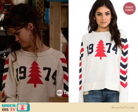 Wildfox 1974 Nantucket Sweater worn by Maia Mitchell on The Fosters