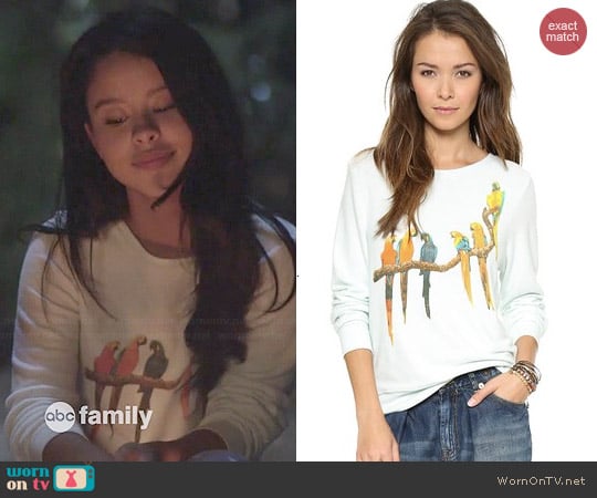 Wildfox Birds in Paradise Baggy Beach Jumper worn by Cierra Ramirez on The Fosters