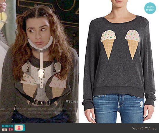 Wildfox Dream Of Ice Cream Graphic Top worn by Hester Ulrich (Lea Michele) on Scream Queens