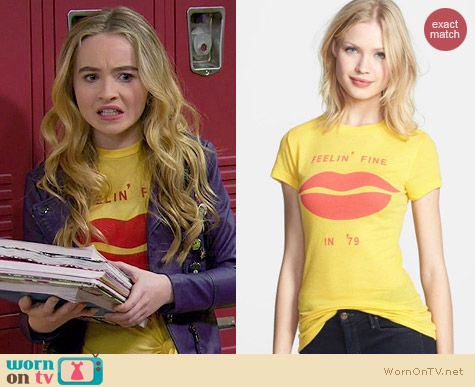 Wildfox Fine Lips Skinny Tee worn by Sabrina Carpenter on Girl Meets World