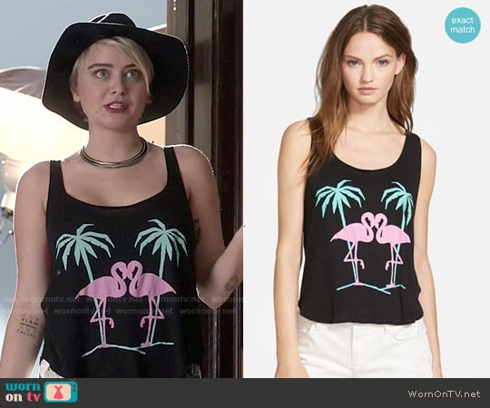 Wildfox Flamingo Lovers Tank worn by Roxie Reid (Jordan Hinson) on Kevin from Work