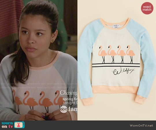 Wildfox Flamingo Baggy Beach Jumper worn by Mariana Foster (Cierra Ramirez) on The Fosters