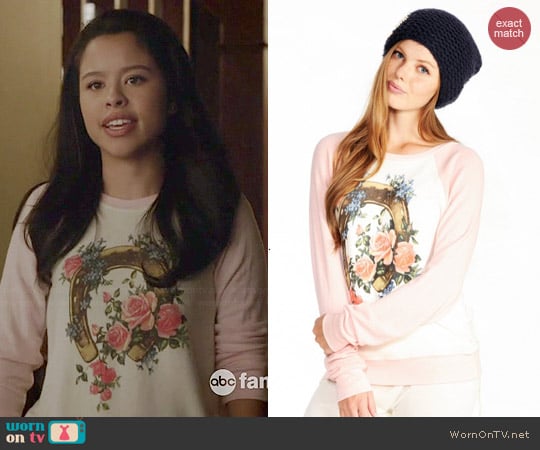 Wildfox Lucky One Raglan Beach Jumper worn by Mariana Foster (Cierra Ramirez) on The Fosters