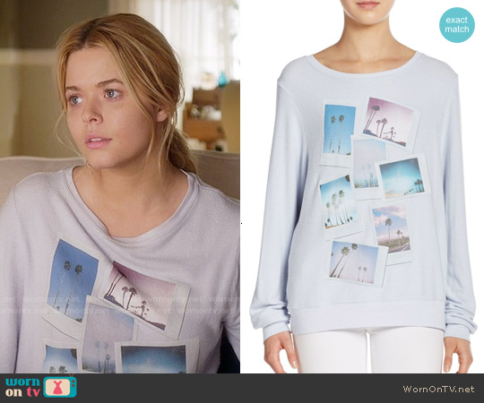 Wildfox Palm Polaroid Sweatshirt worn by Alison DiLaurentis (Sasha Pieterse) on Pretty Little Liars