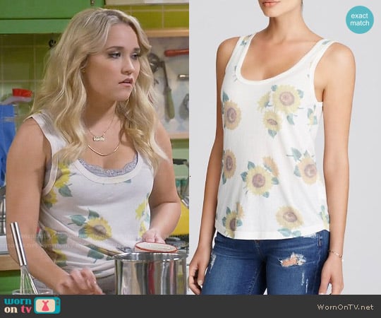 Wildfox Sunflower Scoop Neck Tank worn by Gabi Diamond (Emily Osment) on Young and Hungry