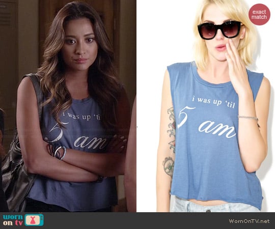 Wildfox Warning Chad Tank worn by Shay Mitchell on PLL