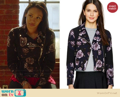 Wilfred Montesson Jacket in Navy Marine/Everest worn by Candice Patton on The Flash