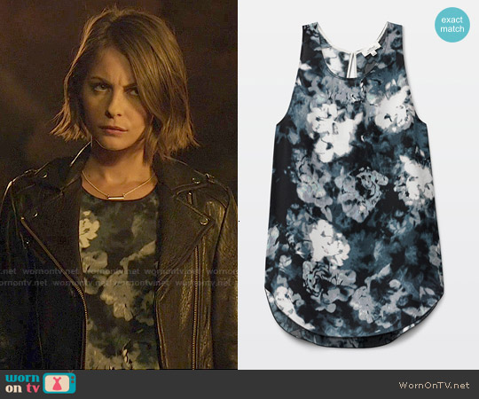 Wilfred Adalene Blouse in Black/Oak worn by Thea Queen (Willa Holland) on Arrow