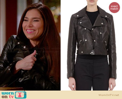 Yang Li Leather Moto Jacket worn by Roselyn Sanchez on Devious Maids