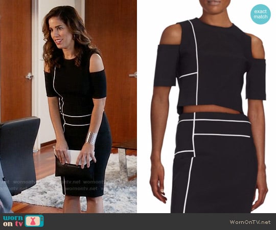 Yigal Azrouel Composition Cold Shoulder Top and Skirt worn by Marisol Duarte (Ana Ortiz) on Devious Maids