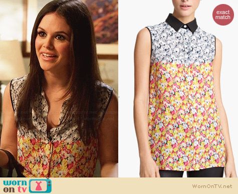 Yigal Azrouel Floral Ikat Georgette Blouse worn by Rachel Bilson on Hart of Dixie