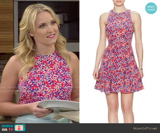 Yumi Kim Happy Hour Dress in Coral Daisy worn by Gabi Diamond (Emily Osment) on Young and Hungry