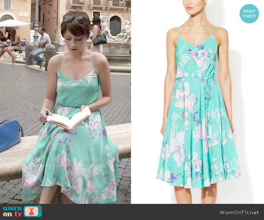 Yumi Kim Leon Dress in Hibiscus worn by April Carver (Italia Ricci) on Chasing Life