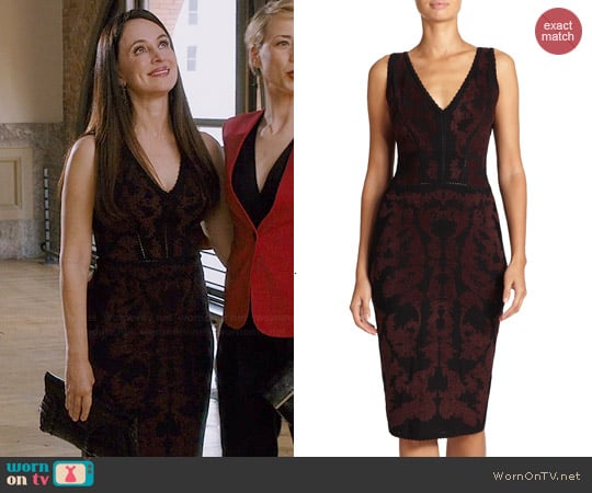 Zac Posen Baroque Jacquard Seamed Dress worn by Victoria Grayson (Madeleine Stowe) on Revenge