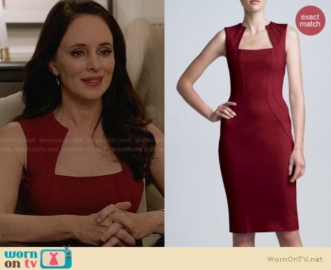 Zac Posen Square Neck Bonded Jersey Dress worn by Madeleine Stowe on Revenge