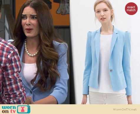 Zara Blazer with Strong Shoulders worn by Mallory Jansen on Young & Hungry