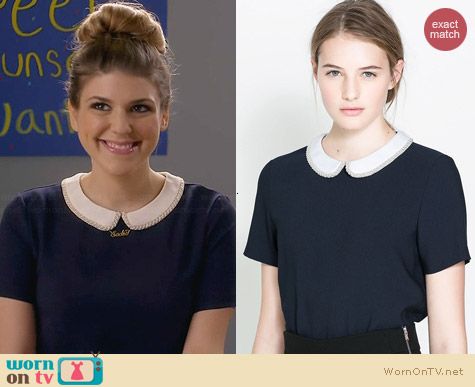 Zara Blouse with Combination Collar worn by Molly Tarlov on Awkward