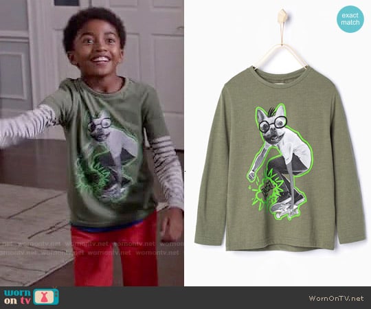 Zara Boys' Skater Dog T-shirt worn by Jack Johnson (Miles Brown) on Black-ish