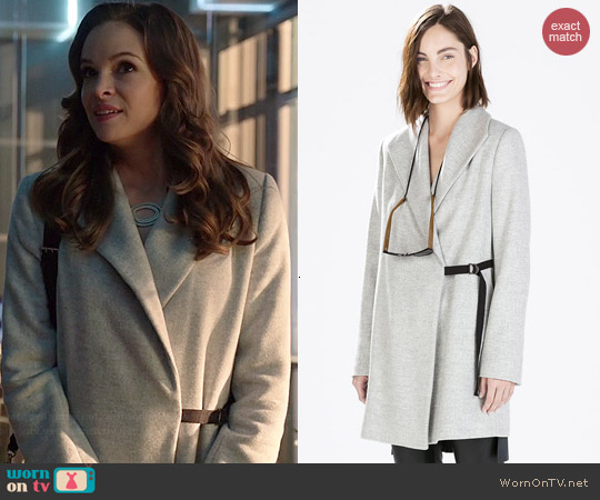 Zara Coat with Wide Collar worn by Danielle Panabaker on Arrow